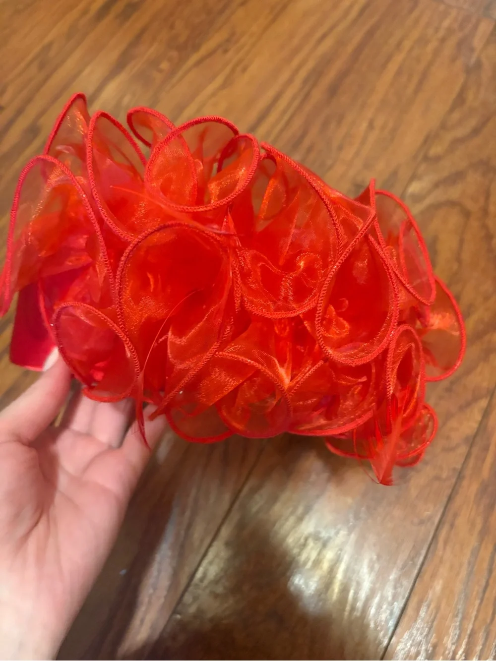 Red Ruffled headband vintage